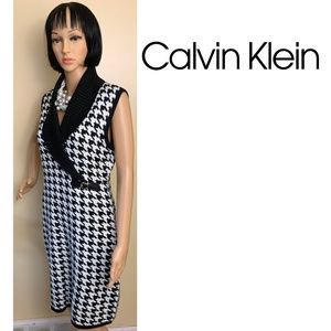 Calvin Klein Houndstooth Sweater Dress